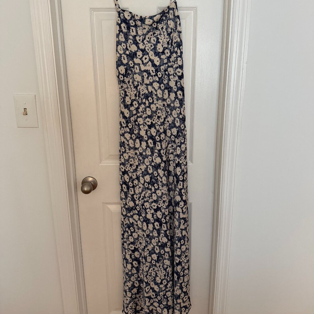 Blue floral maxi dress, Open Edit Size small